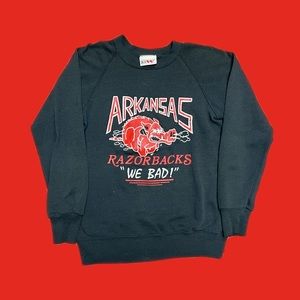 Vintage 80s 90s Arkansas Razorbacks We Bad Crewneck Sweatshirt Mens Size Small
